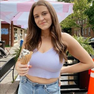 Mustard Seed Ribbed Crop Top